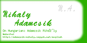 mihaly adamcsik business card